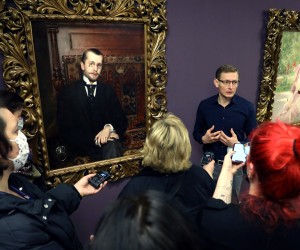 Zagreb, 16.02.2022. - Predstavljanje izlobe "Korijeni i krila. Vlaho Bukovac u Zagrebu, Cavtatu i Beèu, 1893.-1903." za novinare u Galeriji Kloviæevi dvori. Na fotografiji Dragan Damjanoviæ. foto HINA/ Lana SLIVAR DOMINIÆ/ lsd