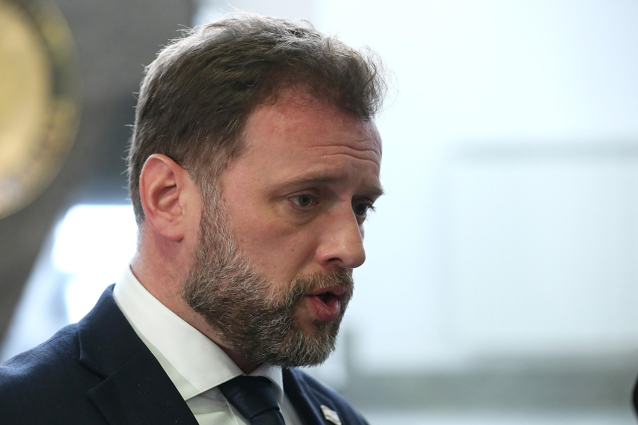 01.02.2022., Zagreb - Ministar obrane Mario Banozic susreo se s ministrom obrane Ujedinjene Kraljevine Velike Britanije i Sjeverne Irske Benom Wallaceom te su nakon zajednickog sastanka dali izjave za medije. Photo: Goran Stanzl/PIXSELL