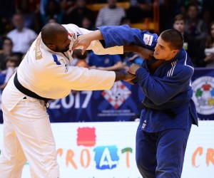 01.10.2017., Zagreb - U Domu sportova odrzava se IJF Judo Grand Prix Zagreb 2017.Finalni blok od 100 plus kilograma muskarci, borba Teddy Riner(Francuska) - Stephan Hegyi(Austrija). Photo: Marko Prpic/PIXSELL