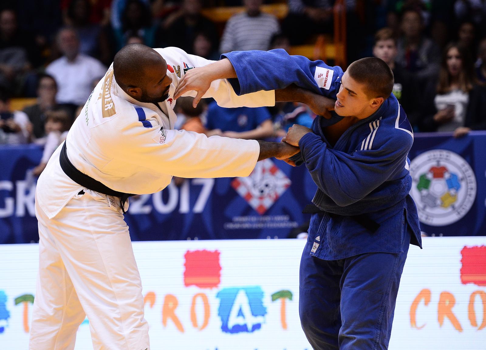 01.10.2017., Zagreb - U Domu sportova odrzava se IJF Judo Grand Prix Zagreb 2017.Finalni blok od 100 plus kilograma muskarci, borba Teddy Riner(Francuska) - Stephan Hegyi(Austrija). Photo: Marko Prpic/PIXSELL