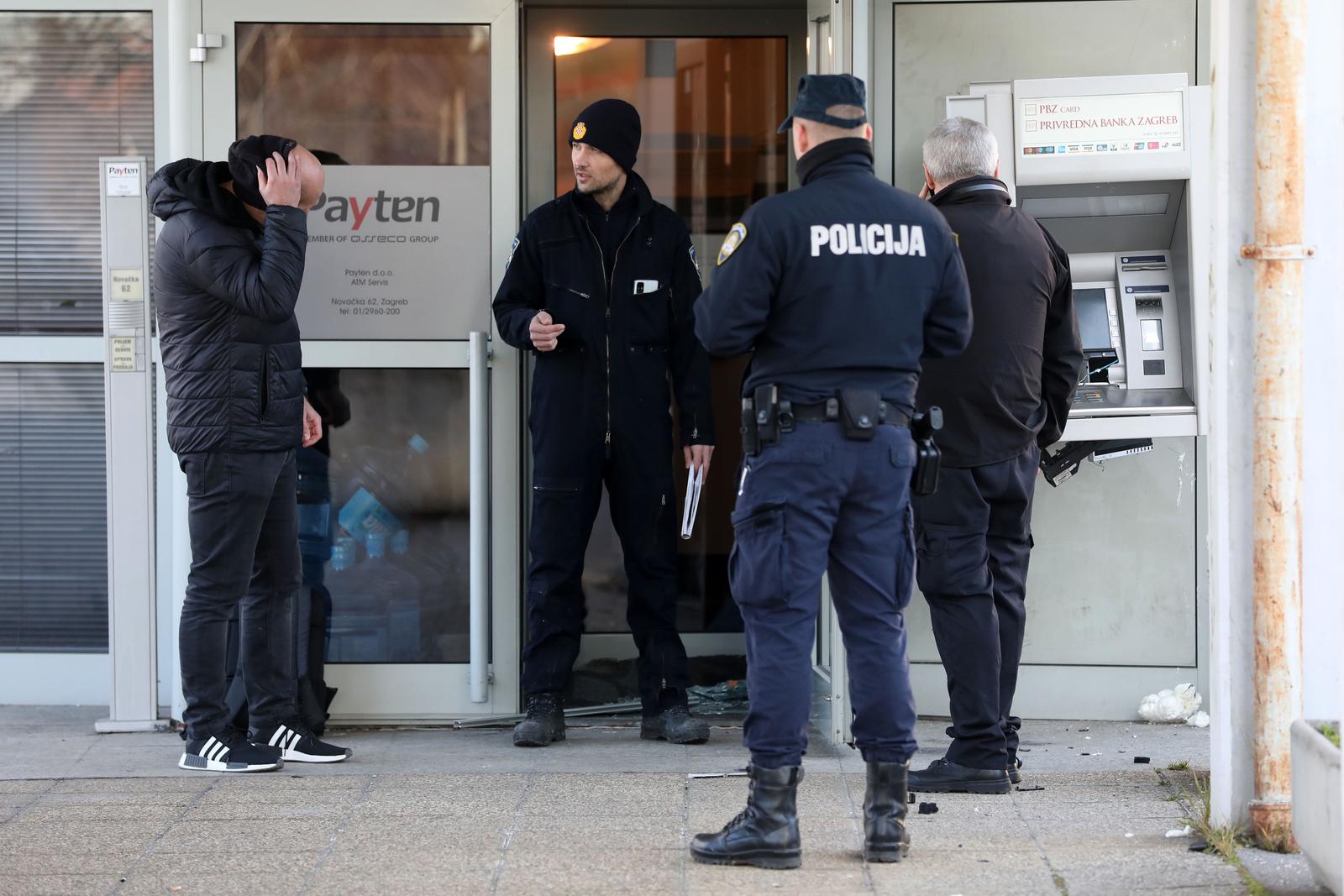 03.02.2021., Zagreb - Jutros je oko 3,30 sati eksplozijom ostecen bankomat u Novackoj ulici.  Photo: Marin Tironi/PIXSELL