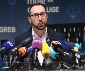 03.02.2022., Gradsko poglavarstvo, Zagreb - Predsjednik Uprave Zagrebackoga holdinga Ivan Novakovic i gradonacelnik Grada Zagreba Tomislav Tomasevic, odrzali briefing za medije na temu Plana poslovanja Zagrebackoga holdinga za 2022. Photo: Marko Prpic/PIXSELL