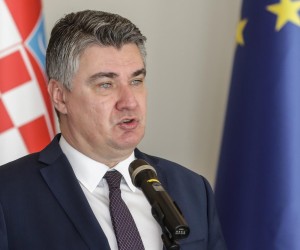 03.02.2022.,Zagreb, u prigodi tridesete obljetnice Preleta za Hrvatsku, Predsjednik Republike odlikovao za pokazanu osvjedocenu hrabrost i junastvo u Domovinskom ratu Redom kneza Domagoja s ogrlicom umirovljenog pukovnika Hrvatske vojske Danijela Borovica.   Photo: Robert Anic/PIXSELL
