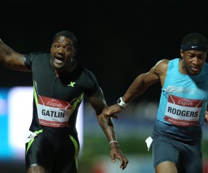 03.09.2013., Zagreb - IAAF world challenge Zagreb 2013. 63. Memorijal Borisa Hanzekovica na atletskom stadionu Mladost. 100m muski, Justin Gatlin i Mike Rodgers."nPhoto: Igor Kralj/PIXSELL
