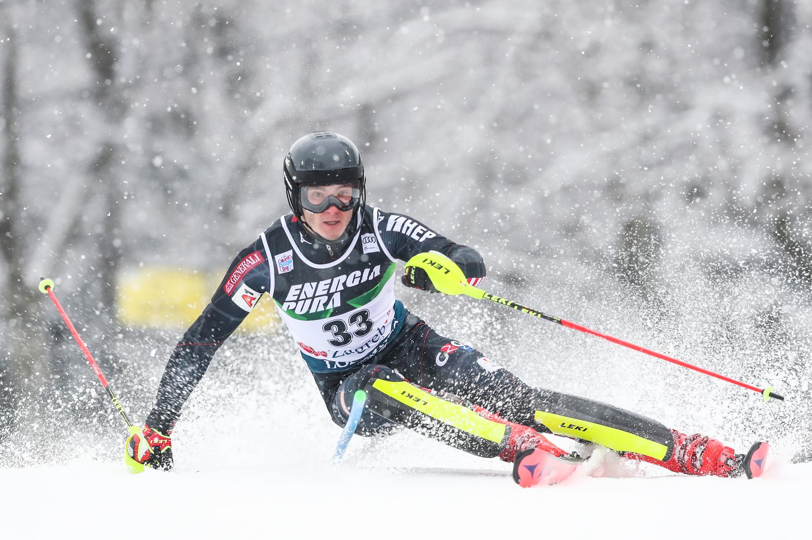 06.01.2021., Zagreb - Prva voznja muskog slaloma Audi FIS Svjetskog skijaskog kupa Snow Queen Trophy. Istok Rodes Photo: Luka Stanzl/PIXSELL