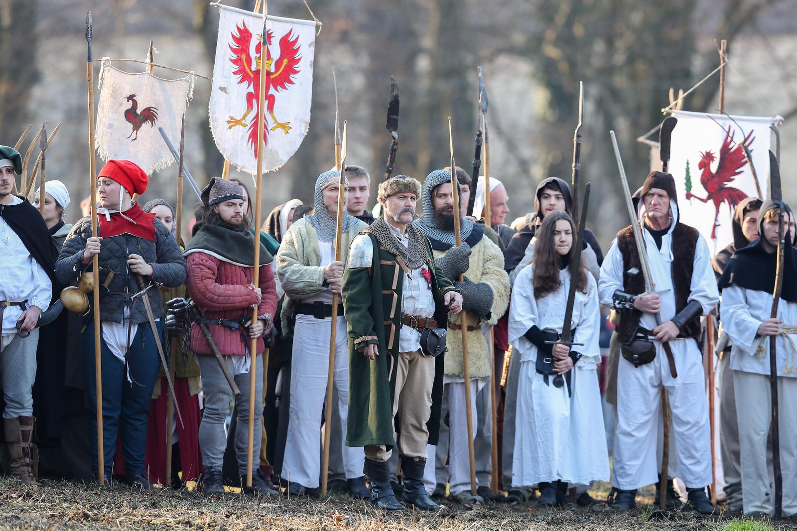 08.02.2020., Donja Stubica - Odrzana je rekonstrukcija bitke koja se odigrala 1573. godine kad su se pobunili kmetovi pod vodstvom Matije Gupca protiv feudalnog gospodara Franje Tahija i ostalih velikasa. rPhoto: Luka Stanzl/PIXSELL