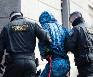08.02.2022., Rijeka - Privodjenje Romana Brnada istraznom sucu zbog ubojstva starije zene u caffe baru Pin u centru Rijeke. Photo: Nel Pavletic/PIXSELL