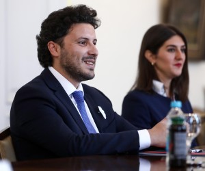 09.07.2021., Sarajevo, Bosna i Hercegovina - Clanovi Predsjednistva BiH Zeljko Komsic i Sefik Dzaferovic primili su potpredsjednika Vlade Crne Gore Dritana Abazovica.rPhoto: Armin Durgut/PIXSELL