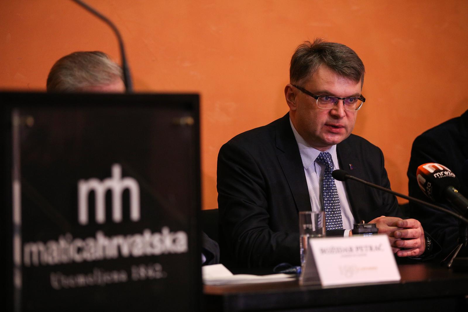 10.01.2022., Zagreb - Na konferenciji za medije Matica hrvatska predstavila je programske aktivnosti u slavljenickoj 2022. godini u kojoj se obiljezava 180. obljetnica djelovanja Matice hrvatske Photo: Zeljko Hladika/PIXSELL