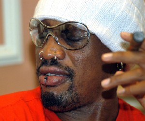 05.10.2003., Zagreb - Americki kosarkas Dennis Rodman u posjeti Zagrebu. rPhoto: Zeljko Lukunic/PIXSELL