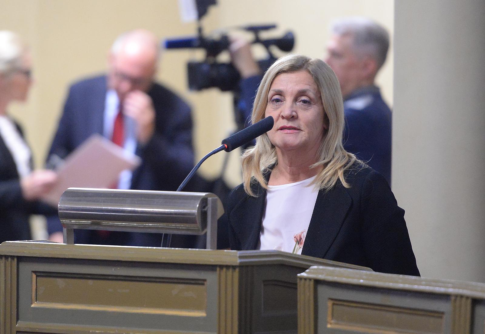 14.11.2019., Zagreb - U Stara gradskoj vijecnici predstavljena je  monografija 100 godina pulmologije i 10 godina imunologije. Vikica Krolo. Photo: Marko Prpic/PIXSELL