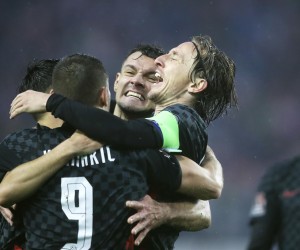 14.11.2021., Split - Stadion Poljud, kvalifikacijska utakmica za odlazak na SP u Qataru izmedju reprezentacije Hrvatske i Rusije. Luka Modric, Dejan Lovren, Andrej Kramaric. Photo: Sanjin Strukic/PIXSELL