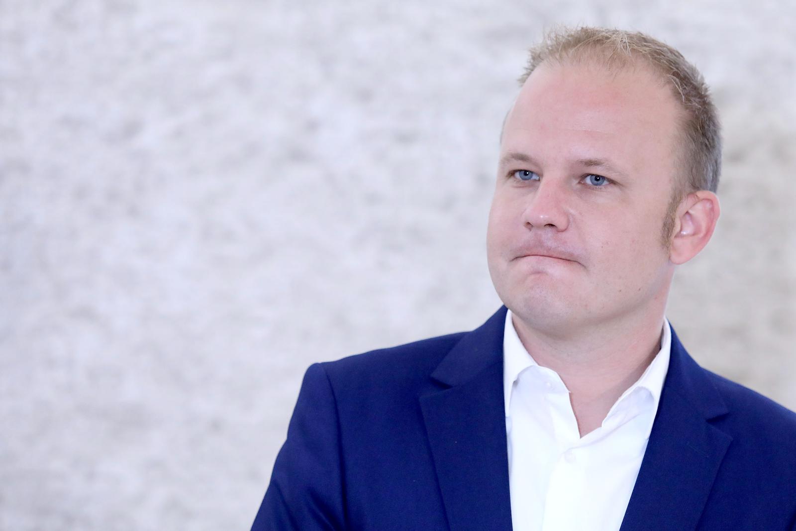 20.05.2021., Zagreb -Zastupnik SDP-a Misel Jaksic komentirao je usaboru raspravu o izjescima pucke pravobraniteljice. rPhoto: Patrik Macek/PIXSELL