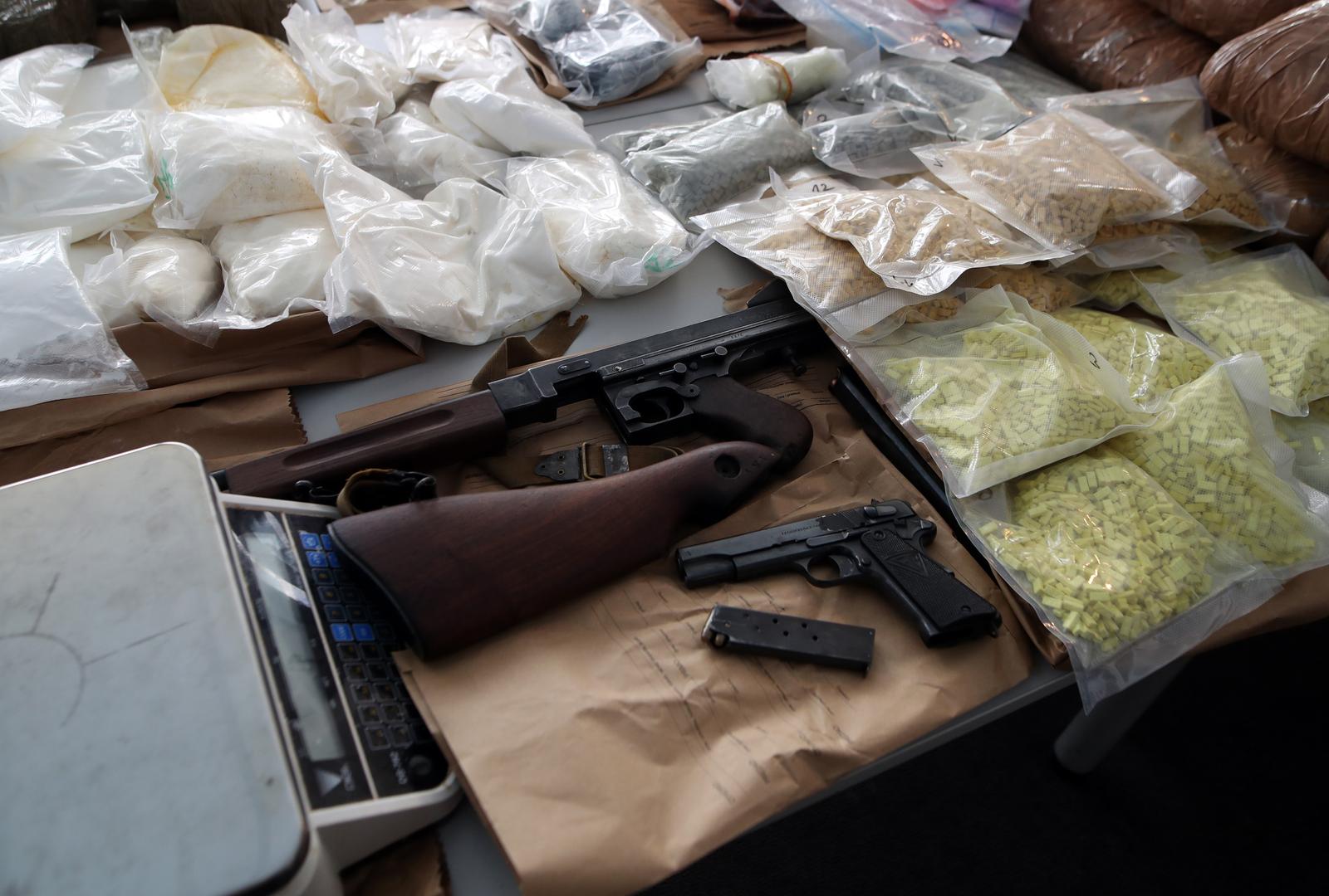 23.02.2022., Zagreb - U PU zagrebackoj dovrseno je kriminalisticko istrazivanje u kojemu je pronadjeno vise od 12 kg kokaina, 69 kg marihuane i vise od 36 tisuca tableta MDMA (ecstasyja). Photo: Zeljko Lukunic/PIXSELL