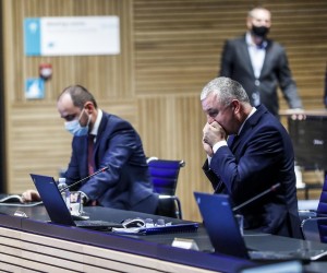 23.09.2021., Zagreb - U zgradi NSK-a odrzana 77. redovita sjednica Vlade RH. MInista Darko Horvat i Boris Milosevic.rPhoto: Slavko Midzor/PIXSELL