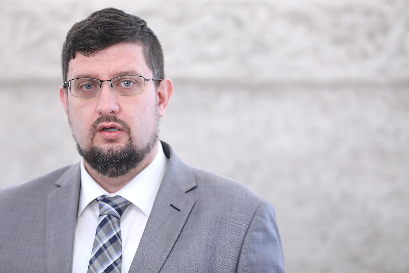 24.02.2022., Zagreb - U Saboru je odrzana izvanredna konferencija na kojoj je Stjepan Curaj osudio rusku agresiju na Ukrajinu. Photo: Patrik Macek/PIXSELL