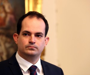 25.01.2022., Zagreb - Ministar pravosudja i uprave Ivan Malenica dali izjave za medije nakon zavrsetka sastanka koalicije u Banskim dvorima. Photo: Luka Stanzl/PIXSELL