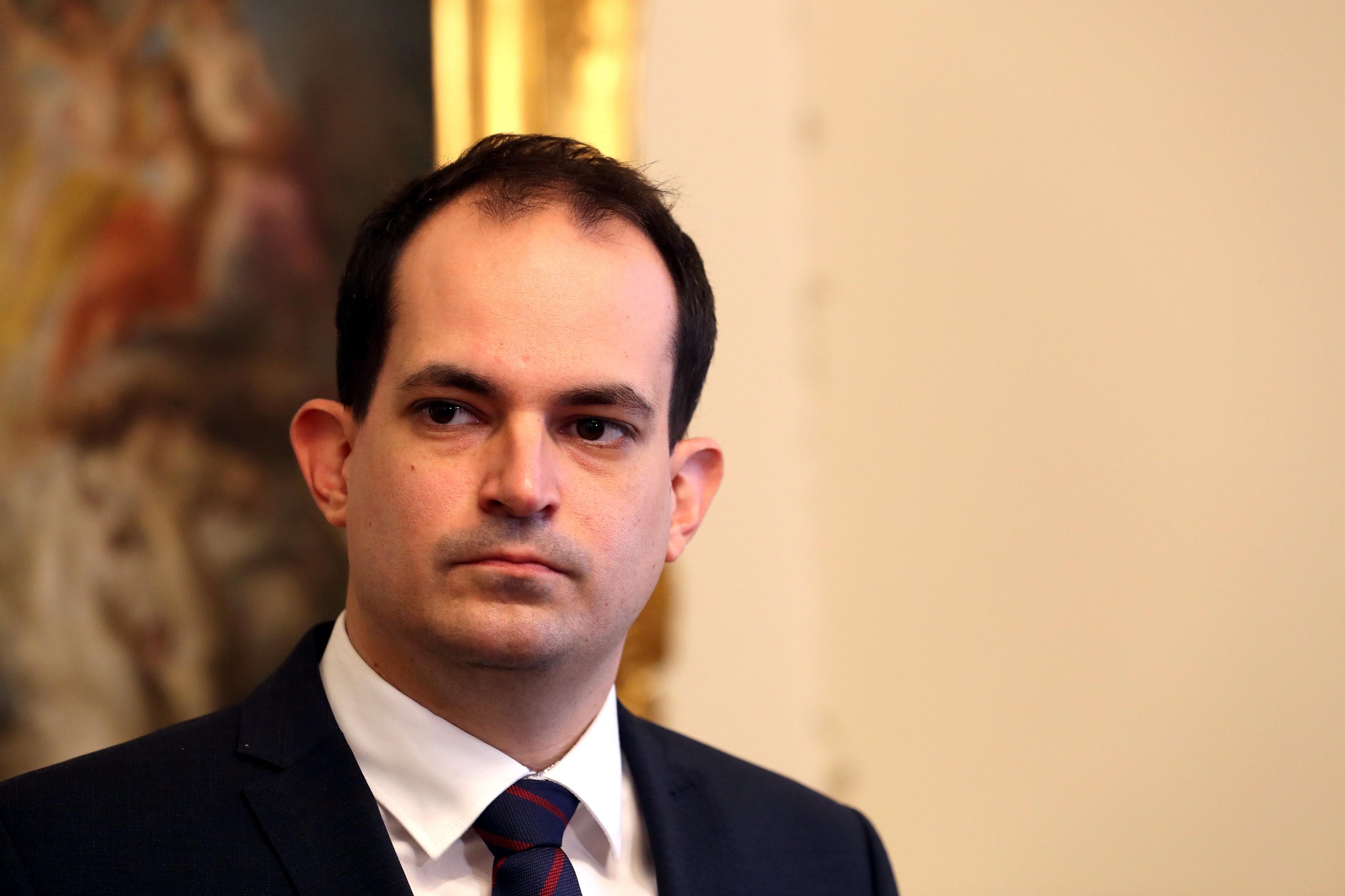25.01.2022., Zagreb - Ministar pravosudja i uprave Ivan Malenica dali izjave za medije nakon zavrsetka sastanka koalicije u Banskim dvorima. Photo: Luka Stanzl/PIXSELL
