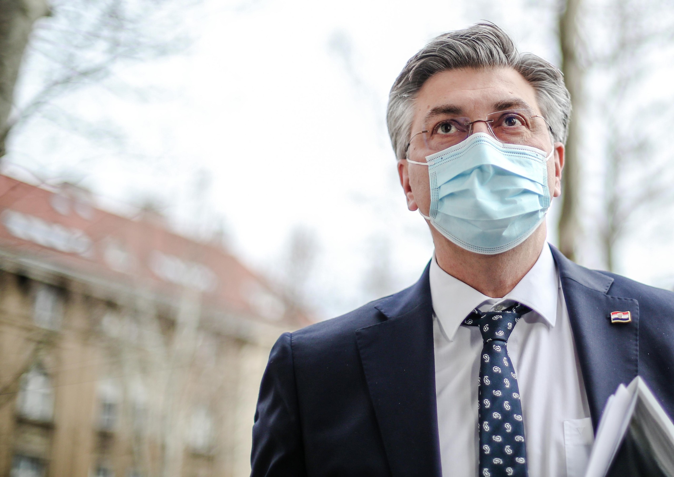 28.02.2022., Zagreb - HDZ, Trg zrtava fasizma 4. Zajednicka sjednica Predsjednistva i Nacionalnog vijeca HDZ-a putem video linka. Andrej Plenkovic. Photo: Sanjin Strukic/PIXSELL