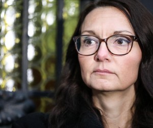 31.1.2022., Zagreb - Maja Djerek daje izjavu za medije ispred Ureda za suzbijanje korupcije i organiziranog kriminaliteta u Vlaskoj ulici. Photo: Marin Tironi/PIXSELL