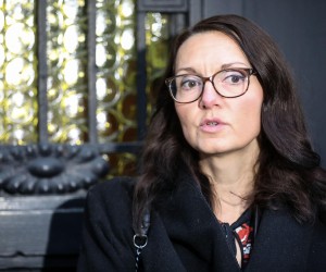 31.1.2022., Zagreb - Maja Djerek daje izjavu za medije ispred Ureda za suzbijanje korupcije i organiziranog kriminaliteta u Vlaskoj ulici. Photo: Marin Tironi/PIXSELL