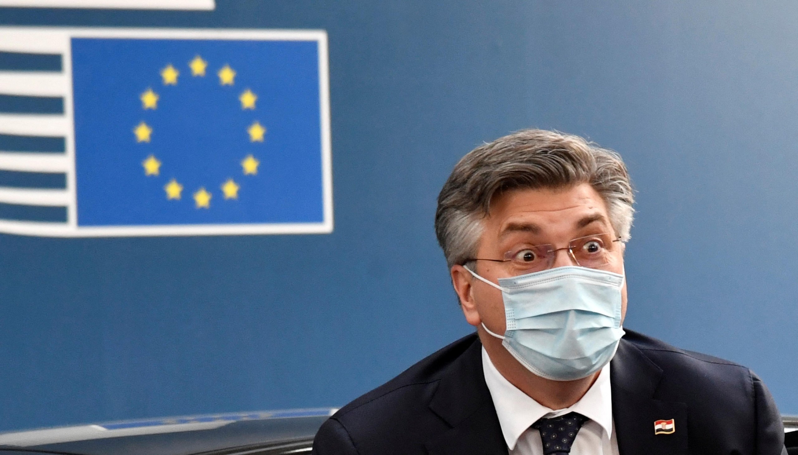 Croatian Prime Minister Andrej Plenkovic arrives for an extraordinary meeting of EU leaders to discuss the Ukraine and Russia situation at the European Council building in Brussels, Belgium February 17, 2022. Geert Vanden Wijngaert/Pool via REUTERS  Photo: POOL/REUTERS