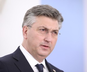 02.02.2022., Zagreb - Na konferenciji za medije odrzanoj u Saboru o sjednici Odbora za nacionalu sigurnost govorio je premijer Andrej Plenkovic.
 Photo: Patrik Macek/PIXSELL