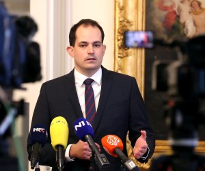25.01.2022., Zagreb - Ministar pravosudja i uprave Ivan Malenica dali izjave za medije nakon zavrsetka sastanka koalicije u Banskim dvorima. Photo: Luka Stanzl/PIXSELL