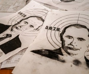 epa09780832 A shooting target depicting Russian President Vladimir Putin is on display during a training in shooting skills for civilians as part of creating a territorial defense system at the 'Oriana' school in Lviv, Ukraine, 24 February 2022. The school's students and their parents participated in the training. Russian troops launched a major military operation on Ukraine on 24 February, after weeks of intense diplomacy and the imposition of Western sanctions on Russia aimed at preventing an armed conflict in Ukraine.  EPA/KARINA SALO POLAND OUT