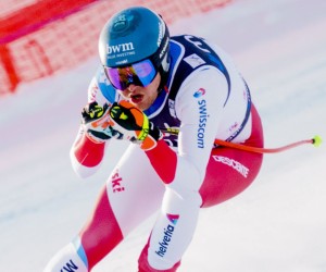 epa09798902 Niels Hintermann of Switzerland in action during the Men's Downhill training session for the FIS Alpine Skiing World Cup races in Kvitfjell, Norway, 03 March 2022.  EPA/Stian Lysberg Solum  NORWAY OUT