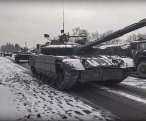 epa09807295 A still image taken from a handout video made available by the Russian Defence Ministry press service shows Russian military vehicles and tanks drive on the road near Kyiv (Kiev), Ukraine, 07 March 2022. Russian President Putin on 24 February 2022 announced a "special military operation against Ukraine". Martial law has been introduced in Ukraine, and explosions are heard in many cities including Kyiv.  EPA/RUSSIAN DEFENCE MINISTRY PRESS SERVICE/HANDOUT HANDOUT  HANDOUT EDITORIAL USE ONLY/NO SALES