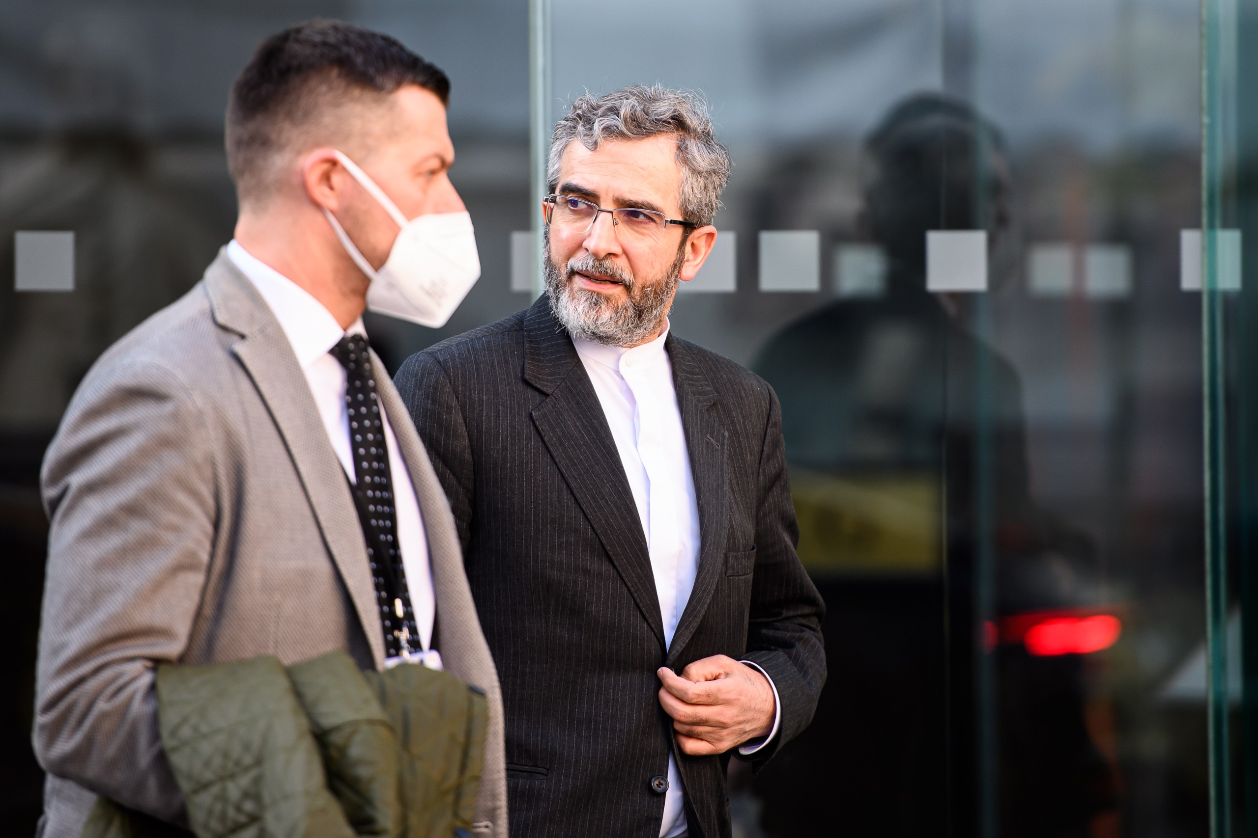 epa09817052 FILE Iran's Chief Negotiator for the Nuclear Agreement, Ali Bagheri Kani (R) leaves after a bilateral meeting with Deputy Secretary General/Political Director of the European External Action Service (EEAS), Enrique Mora (not pictured) for a possible next round of Joint Commission of the Joint Comprehensive Plan of Action (JCPOA) Joint Commission Iran talks meetings in Vienna, Austria, 09 March 2022 (reissued 11 March 2022). EU's High Representative of the Union for Foreign Affairs and Security Policy Josep Borell announced 11 March 2022 that a pause in the Vienna talks is needed due to external factors.  EPA/CHRISTIAN BRUNA