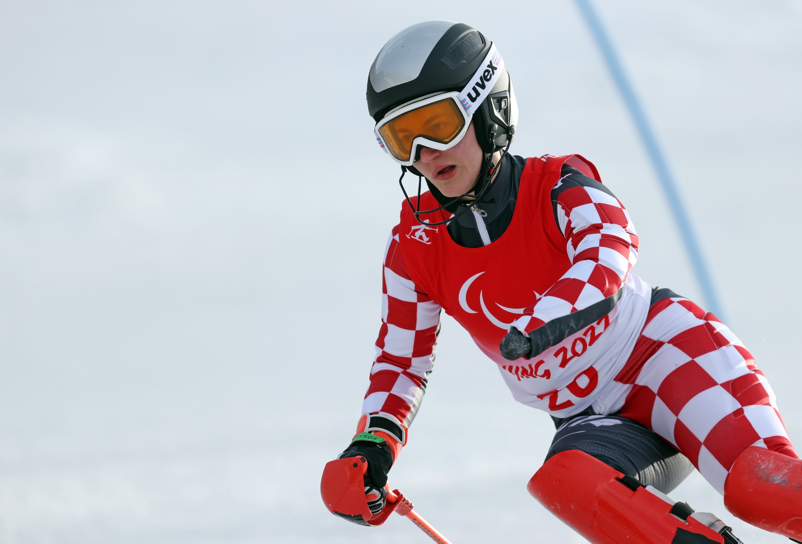 Peking, 12.03.2022 - Hrvatska paraolimpijka Lucija Smetiko tijekom prva vonje slaloma na Paraolimijskim igrma Peking 2022. Na slici Lucija Smetiko
foto HINA/ Damir SENCAR/ ds