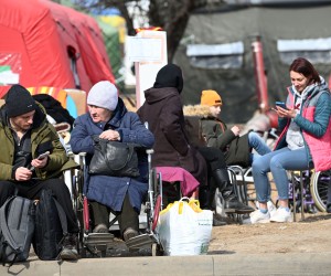 Slovačka, 15.03. 2022  Vyšné Nemecké granični prijelaz  sa Ukrajinom. Na slici izbjeglice iz Ukrajine.
foto HINA/ Mario STRMOTIĆ/ ms