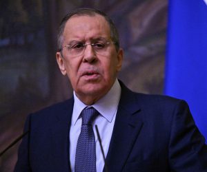 epa09846077 Russian Foreign Minister Sergei Lavrov attends a joint news conference with the President of the International Committee of the Red Cross (ICRC) (not pictured) following their talks in Moscow, Russia, 24 March 2022.  EPA/KIRILL KUDRYAVTSEV / POOL