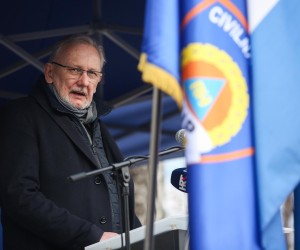 01.03.2022., Jastrebarsko - Povodom obiljezavanja Medjunarodnog daba civilne zastite i Dana civilne zastite Republike Hrvatske potpredsjenik Vlade RH i ministar unutarnjih poslova Davor Bozinovic potpisao je ugovore  s HGSS-om, Hrvatskim Crvenim krizem te Savezom izvidjaca Photo: Zeljko Hladika/PIXSELL