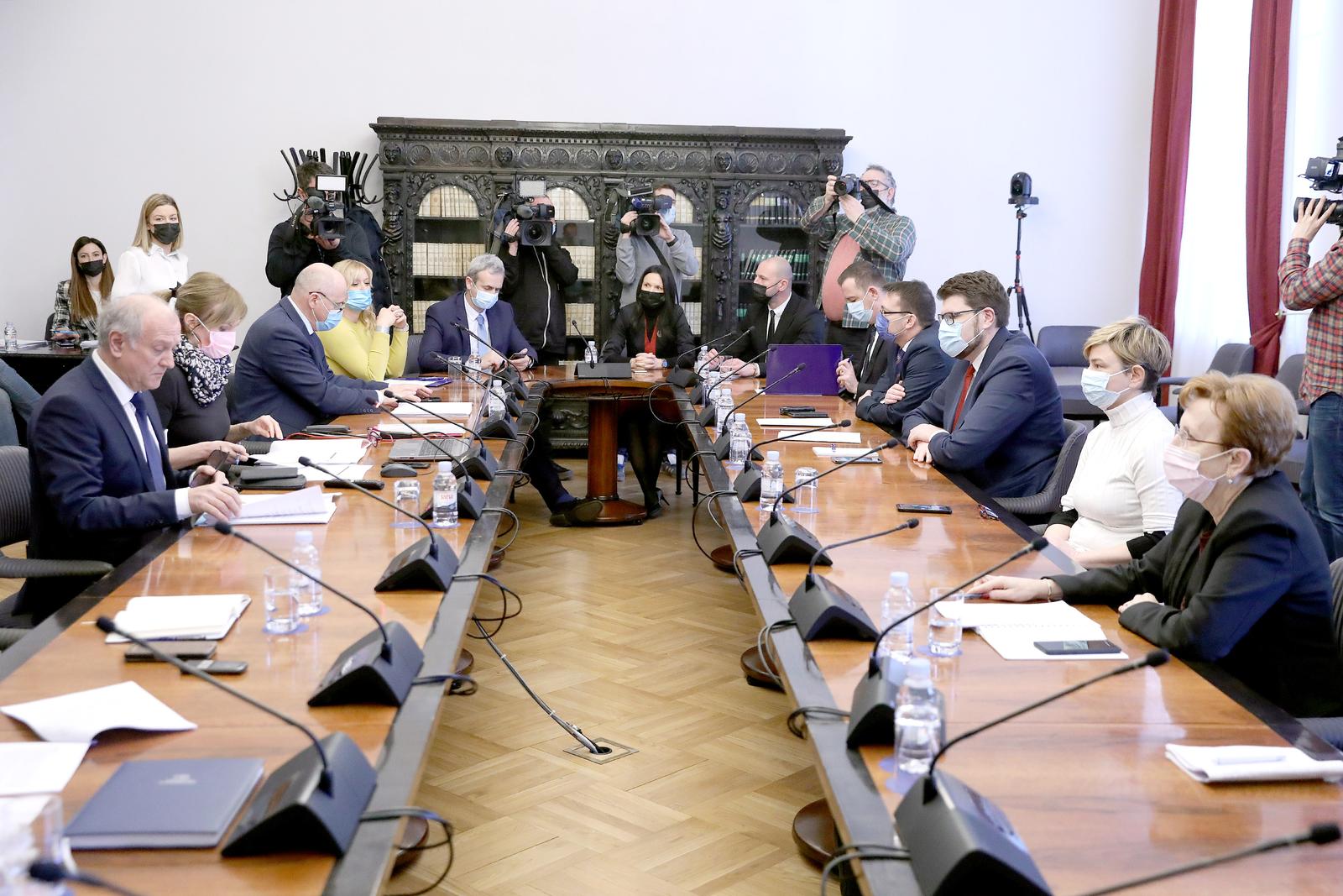03.02.2022., Zagreb - Na 27. sjednici Odbor za Ustav, Poslovnik i politicki sustav raspravlja o zahtjevima za raspisivanje drzavnih referenduma gradjanskim inicijativa Odlucujmo zajedno i Dosta je stozerokracije. Photo: Patrik Macek/PIXSELL