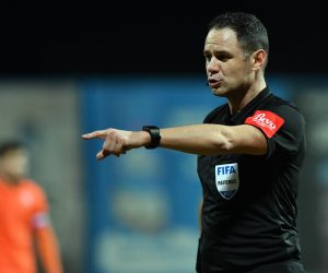 04.02.2022., Gradski stadion Ivan Kusek Apas, Koprivnica - Hrvatski Telekom Prva liga, 22. kolo, NK Slaven Belupo - HNK Sibenik. Sudac Fran Jovic   Photo: Vjeran Zganec Rogulja/PIXSELL