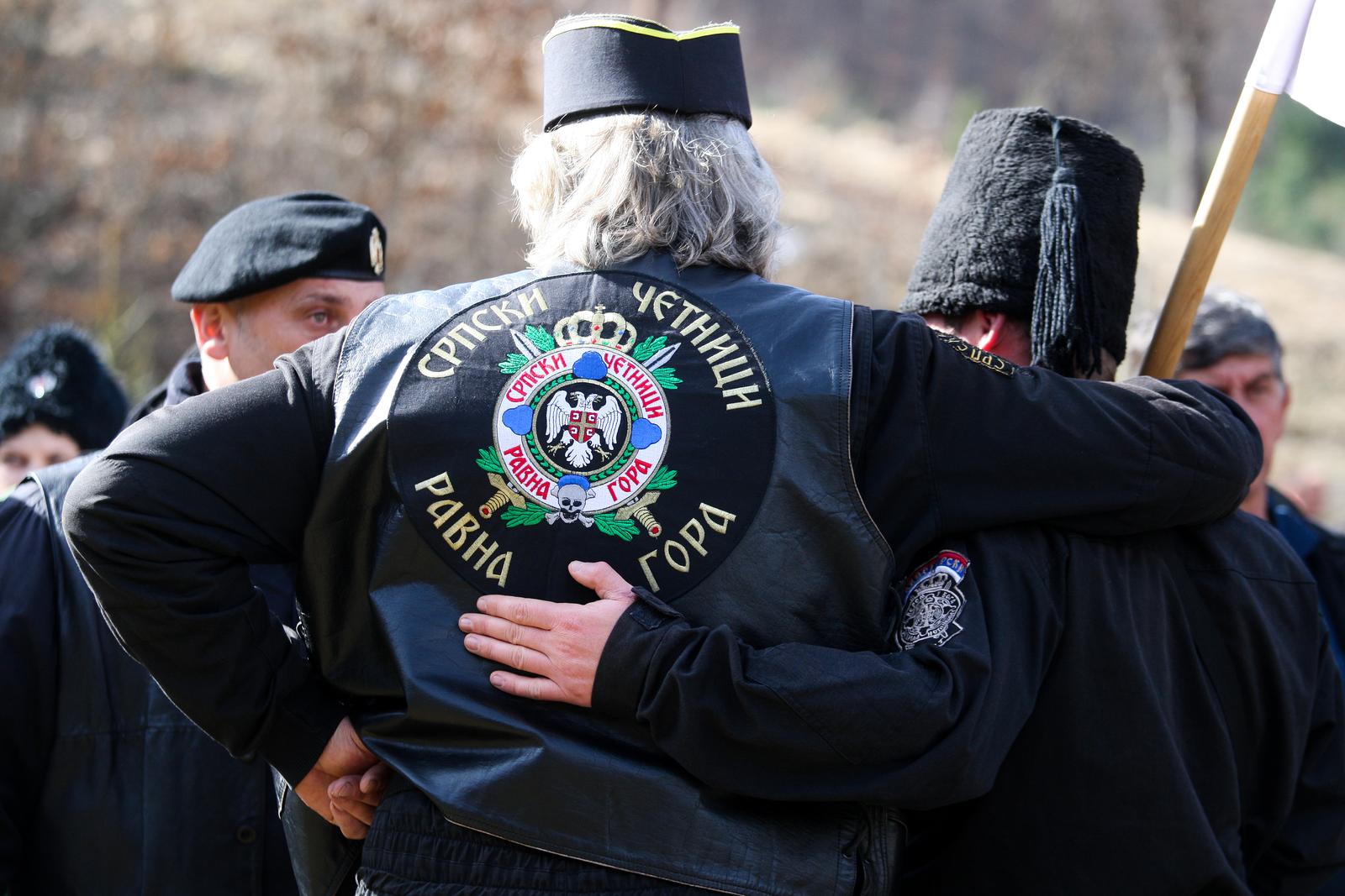 Pripadnici Ravnogorskog pokreta okupili su se u Višegradu 10.03.2019, Visegrad, Bosna i Hercegovina - U "Drazevini" pokraj Visegradu okupilo se oko 300 pripadnika Ravnogorskog pokreta. U crnim uniformama i cetnickom ikonografijom obiljezili su godisnjicu hapsenja cetnickog generala i ratnog zlocinca iz Drugog svjetskog rata Dragoljuba Draze Mihailovica. rPhoto: Armin Durgut/PIXSELL