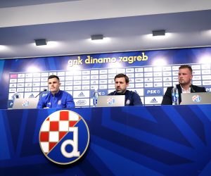 10.03.2022., Zagreb - Zagreb - Konferencija za medije GNK Dinama uoci utakmice protiv Hajduka u Splitu. Trener Zeljko Kopic i igrac Amer Gojak. Photo: Luka Stanzl/PIXSELL