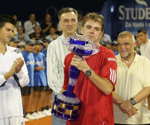 30.07.2006., Umag - ATP Croatia Open, finale teniskog turnira u Umagu. Mec izmedju Novaka Djokovica i Stanislasa Wawrinke. Pobjednik Stanislas Wawrinka.rPhoto: Jurica Galoic/PIXSELL