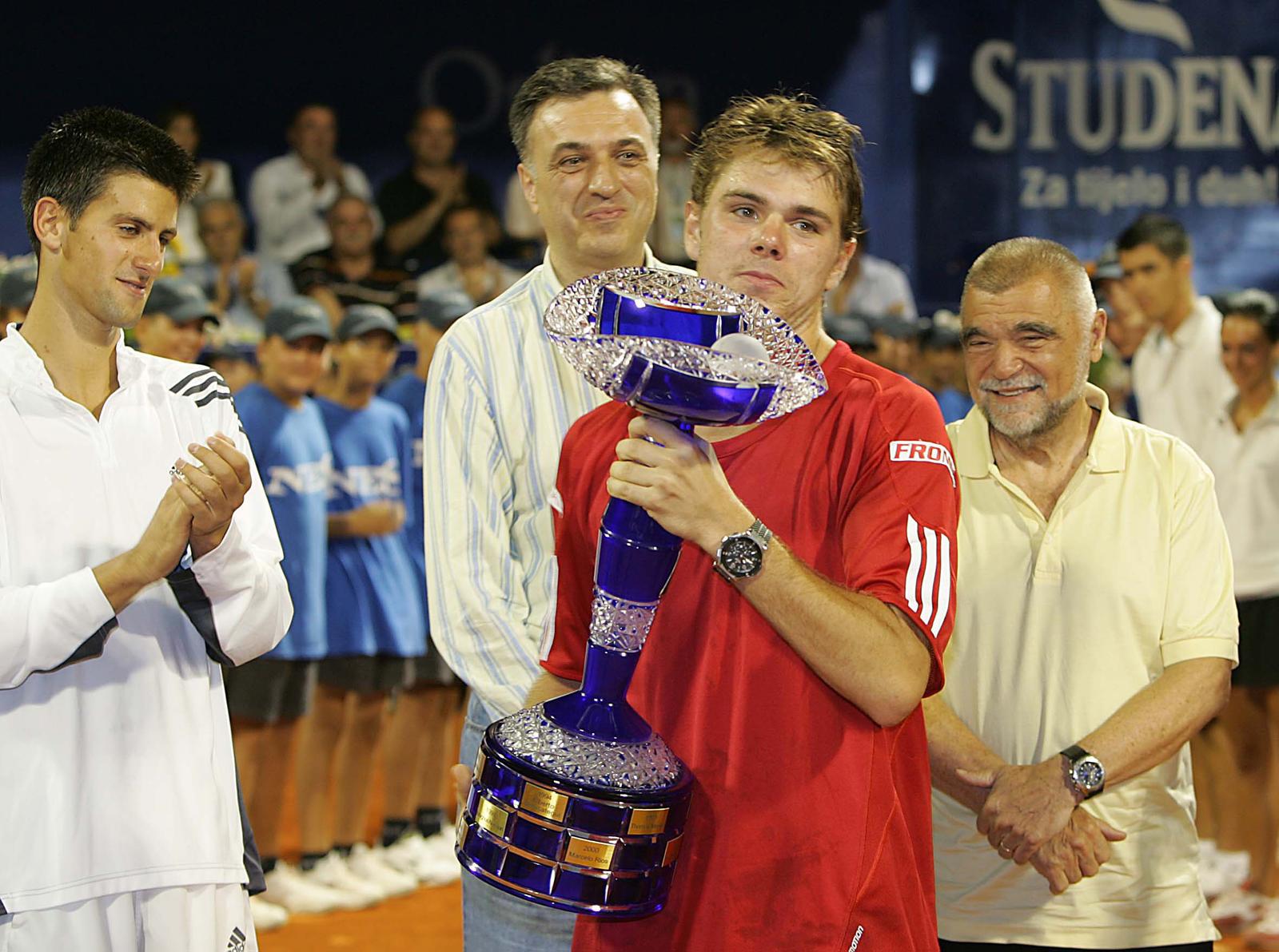 30.07.2006., Umag - ATP Croatia Open, finale teniskog turnira u Umagu. Mec izmedju Novaka Djokovica i Stanislasa Wawrinke. Pobjednik Stanislas Wawrinka.rPhoto: Jurica Galoic/PIXSELL