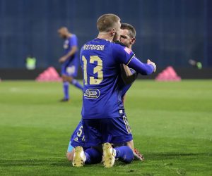 12.02.2022., Zagreb - Stadion u Maksimiru, HT Prva liga, 23. kolo, GNK Dinamo - HNK Gorica. Arijan Ademi, Stefan Ristovski
 Photo: Goran Stanzl/PIXSELL
