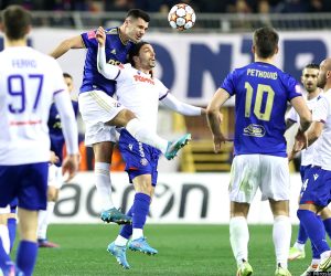 12.03.2022., stadion Poljud, Split - Hrvatski Telekom Prva liga, 27. kolo, HNK Hajduk - GNK Dinamo. Amer Gojak, Filip Krovinovic. Photo: Miroslav Lelas/PIXSELL