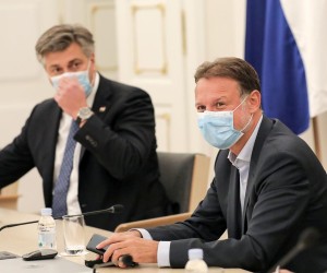 13.10.2020., Zagreb - U Banskim dvorima na Trgu svetog Marka odrzan je sastanak s predstavnicima parlamentarne vecine. Predsjednik Sabora Gordan Jandrokovic Photo: Emica Elvedji/PIXSELL