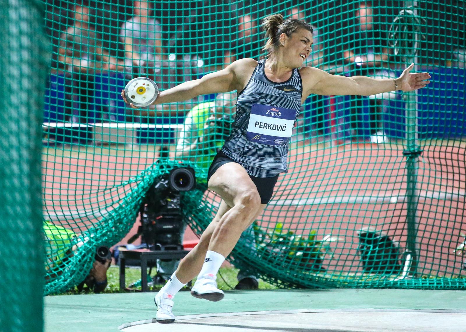 14.09.2021., SRC Mladost, Zagreb - World athletics Continental Tour Gold 2021., 71. Boris Hanzekovic memorijal. Sandra Perkovic rPhoto: Matija Habljak/PIXSELL