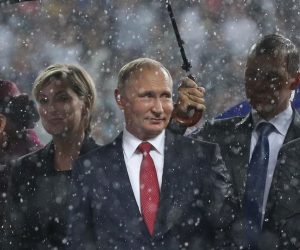 15.07.2018., stadion Luznjiki, Moskva, Rusija - Svjetsko nogometno prvenstvo 2018., finale, Francuska - Hrvatska. Gianni Infantino, Vladimir Putin. Photo: Igor Kralj/PIXSELL