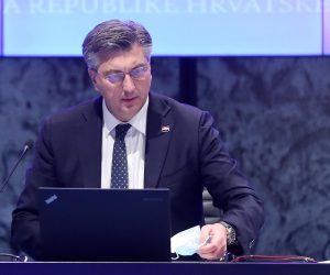 17.03.2022., Zagreb - NSK, 108. sjednica Vlade. Premijer Andrej Plenkovic. 
  Photo: Goran Stanzl/PIXSELL