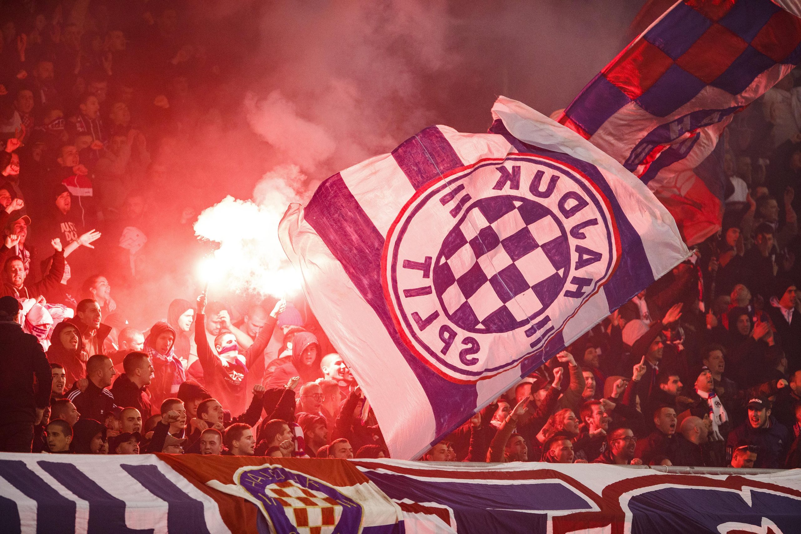 19.12.2021., stadion Poljud, Split - Hrvatski Telekom Prva liga, 20. kolo, HNK Hajduk - NK Osijek. Navijaci Hajduka, Torcida. Photo: Milan Sabic/PIXSELL