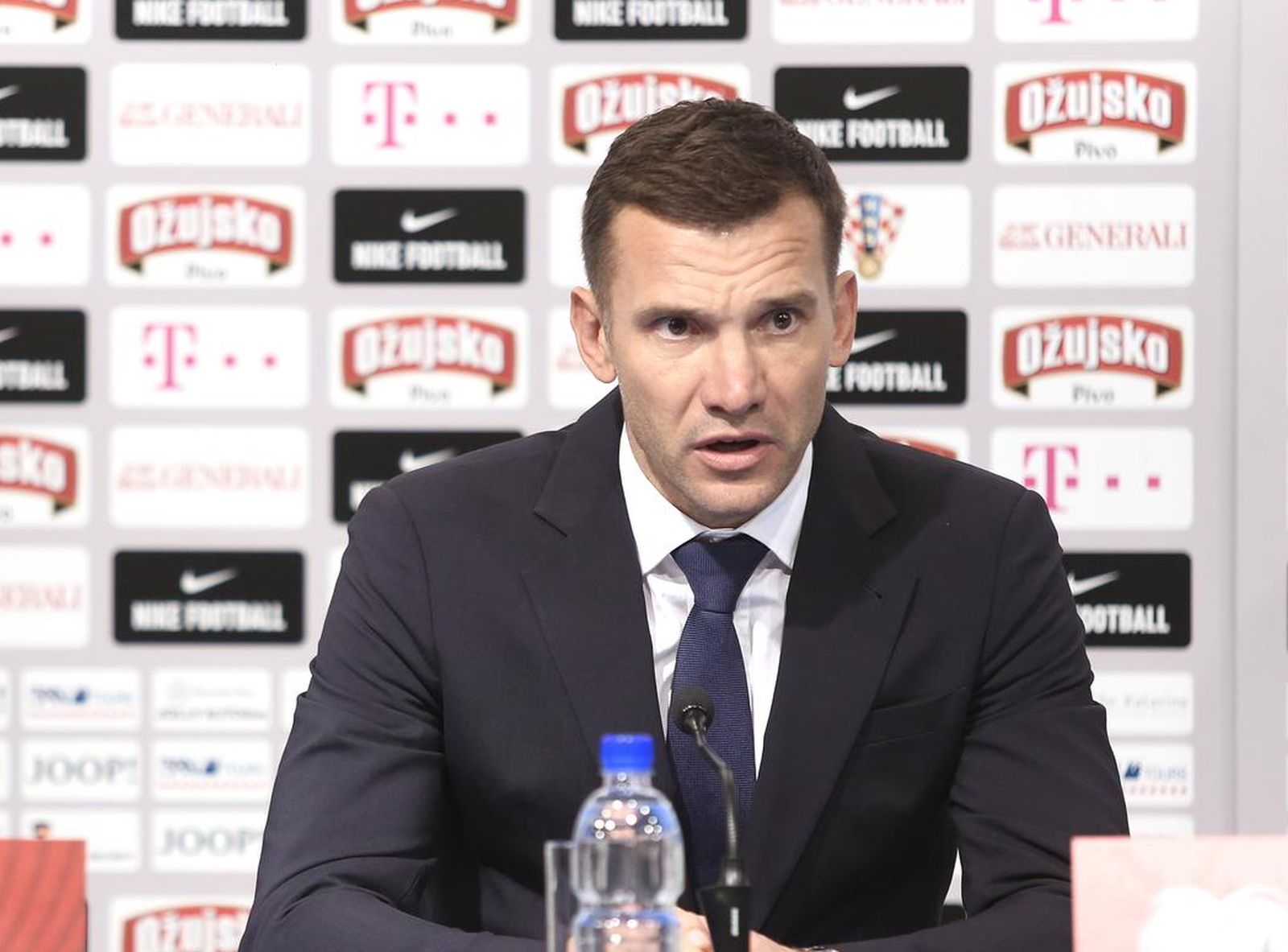 24.03.2017., Zagreb - Konferencija za medije nakon kvalifikacijske nogometne utakmice za Svjetsko nogometno prvenstvo 2018., Hrvatska - Ukrajina. Andriy Shevchenko. Photo: Sanjin Strukic/PIXSELL